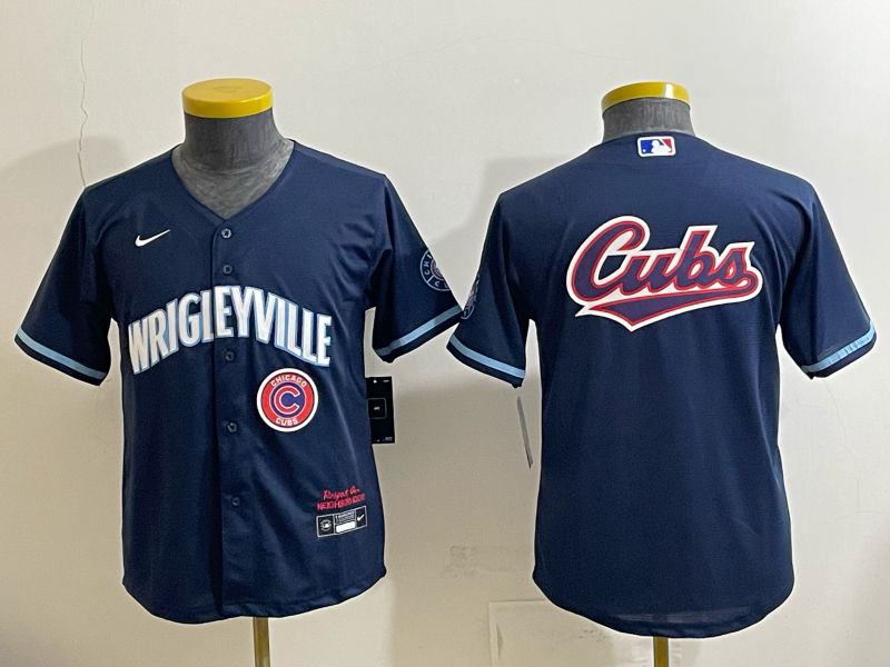 Youth 2026 Chicago Cubs Blank Drak Blue City Edition Nike MLB Jersey style 0012